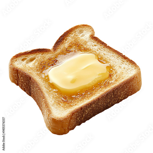 side view of toast with butter melting on top

