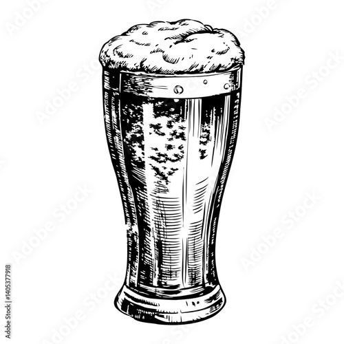 A glass of beer with foam on top