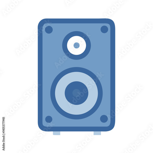 A sleek blue speaker ready to fill the room with vibrant sound, boasting a minimalist design and soft color gradients.