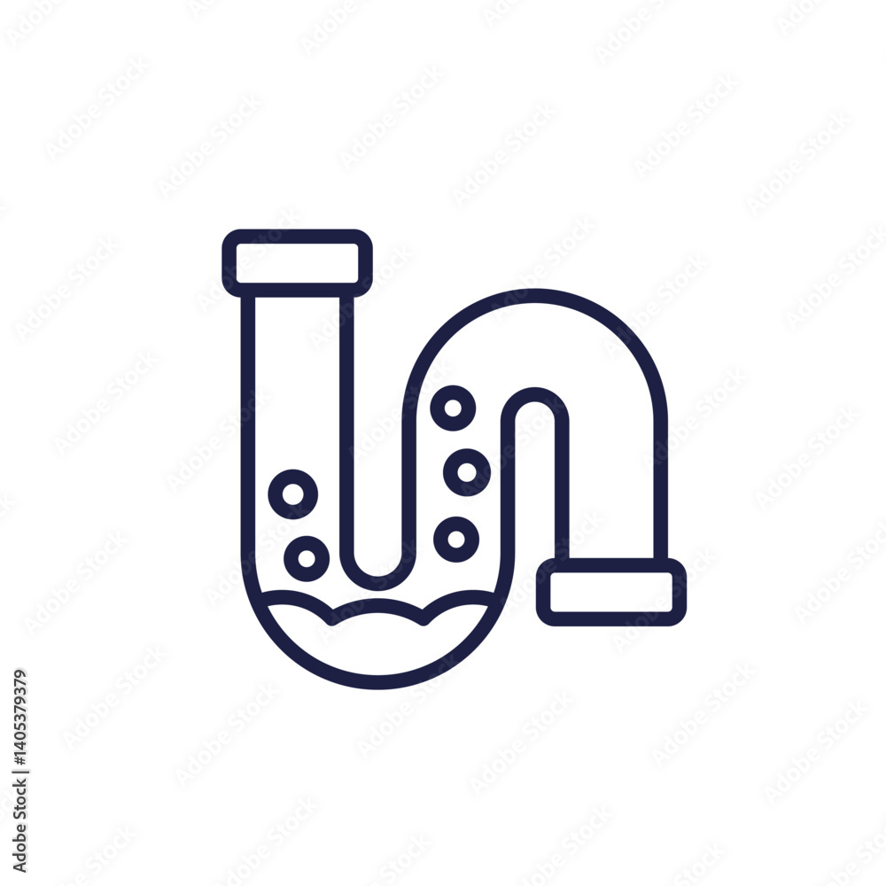 drain, clog in pipe line icon drain, clog in pipe line icon