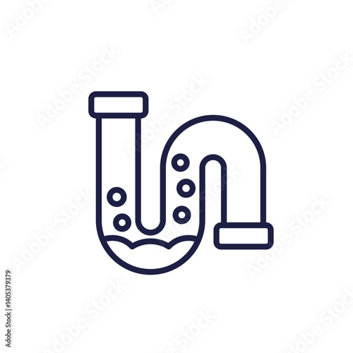 drain, clog in pipe line icon