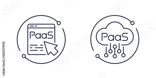 Paas line icons, Platform as a Service vector
