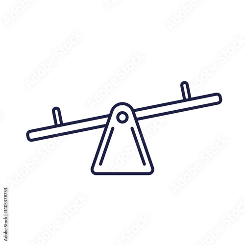 seesaw icon in line design