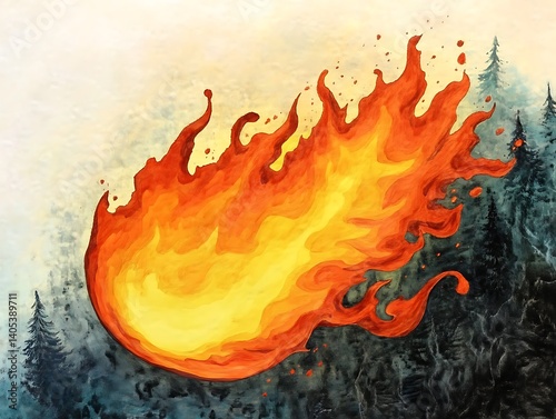 A yellow and orange sculpture of a fire that is made of orange and yellow