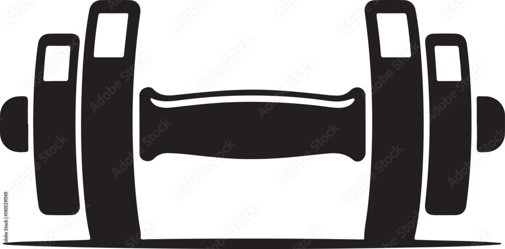 Fitness dumbbell sign black and white icon vector design Fitness dumbbell sign black and white icon vector design