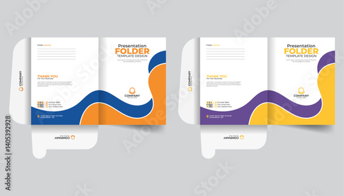 Clean background abstract stylish office document file folder design template
