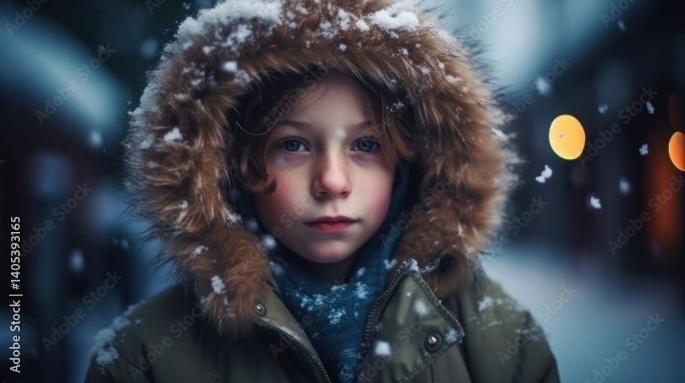 Portrait of person in winter clothes Portrait of person in winter clothes