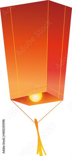 Vesak Flying Lantern Illustration