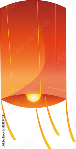Vesak Flying Lantern Illustration
