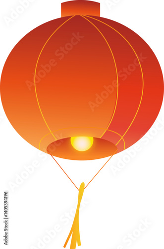 Vesak Flying Lantern Illustration