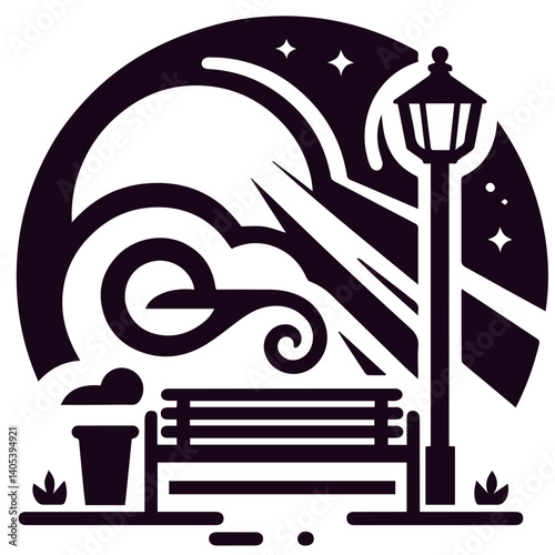 Ultimate lamp post artwork showcasing abstract tree, creative bench, and geometric arts