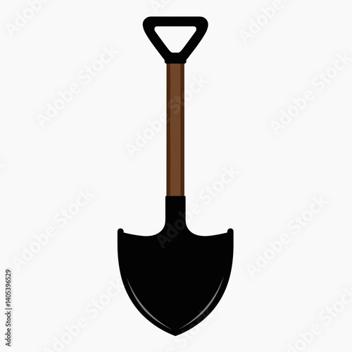 black and brown garden shovel with wooden handle