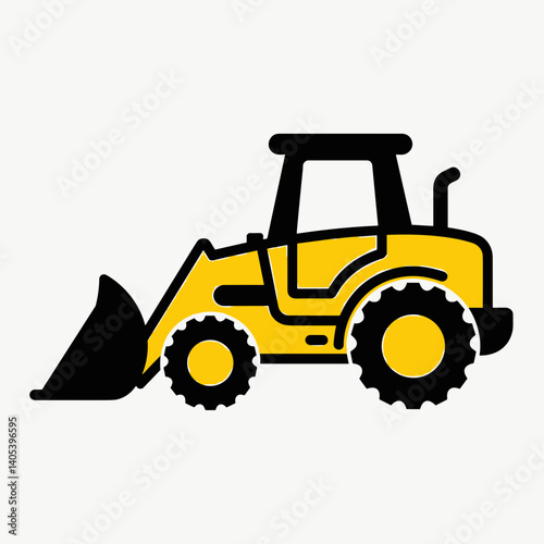 yellow bulldozer construction vehicle icon