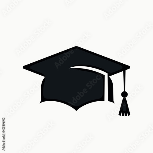 graduation cap and diploma icon  black and white education symbol