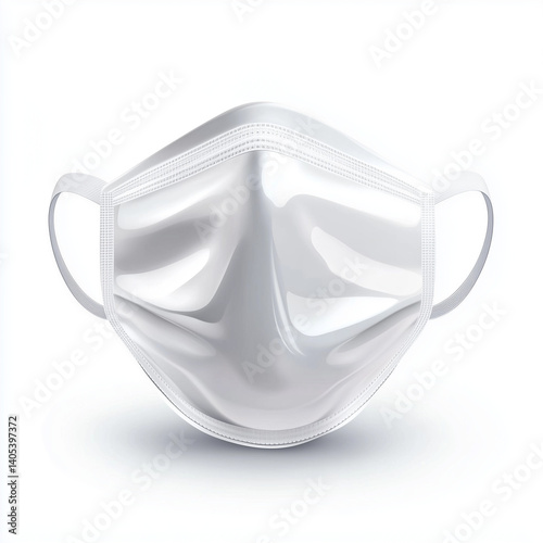 Shiny white face mask isolated on clean background
