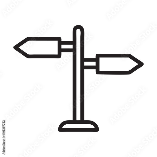 Directional Signpost Outline Vector, Post sign, street, direction icon vector image. Can also be used for Navigation. Signpost or Road Sign Icons Vector Design