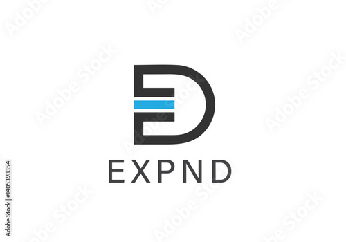 modern letter ED tech logo with blue accent