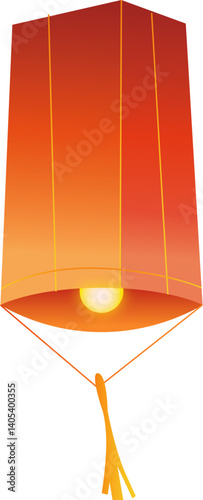Vesak Flying Lantern Illustration