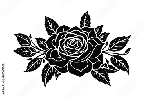 black and white rose