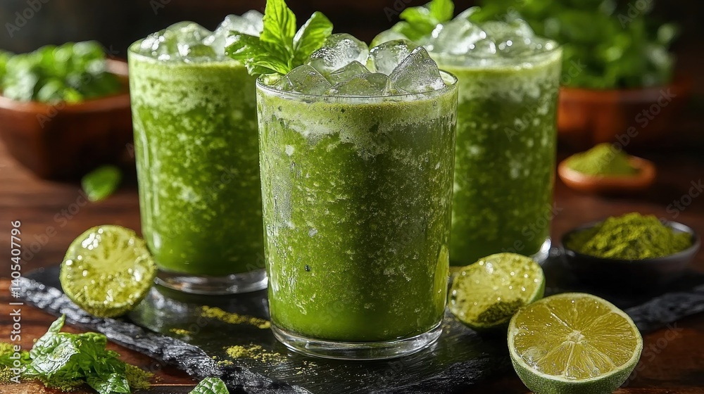 Refreshing Green Smoothie with Mint and Lime Refreshing Green Smoothie with Mint and Lime