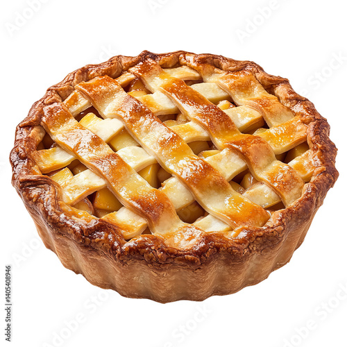 classic apple pie with white sugar drizzle

