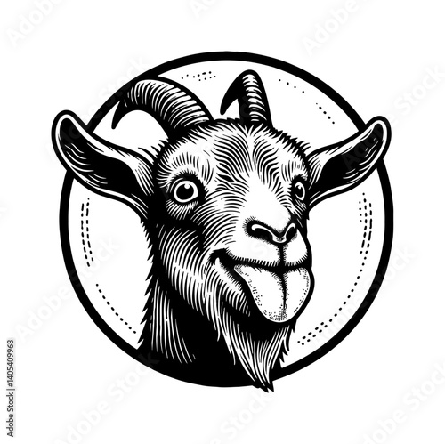 Close up of a Sheep or Goat with Funny Face Expression, Looking Silly and Comical