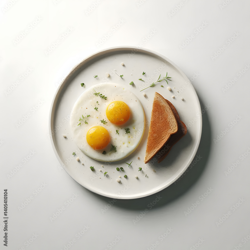 fried egg on a white plate fried egg on a white plate