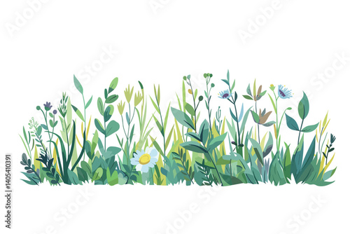 Ornamental green plant in the form of a hedge.Realistic garden shrub, seasonal bush, boxwood, tree crown bush foliage.For decorate of a park, a garden or a green fence.
