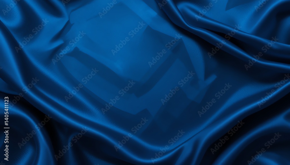 Obraz premium Deep Blue Fabric Texture with Draping and Folds Abstract Background