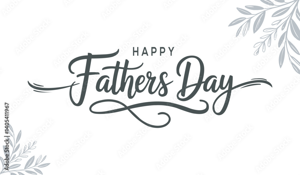 Obraz premium Happy Father's Day Typography Poster Artwork. Dad and children. Father's Day greeting card. Father’s Day Vector, illustration, banner, flyer, graphic.