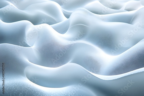 Abstract light blue wavy fabric texture.