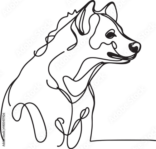 Hyena Side View Sketch Illustration