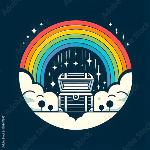 vector illustration of an abstract background with a rainbow