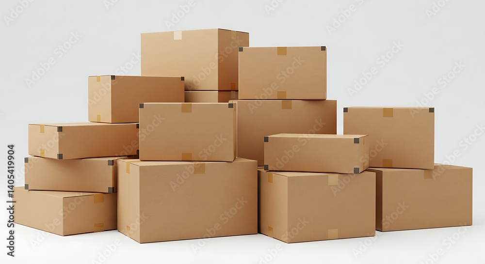 Stacked Cardboard Boxes: A Minimalist Still Life Stacked Cardboard Boxes: A Minimalist Still Life