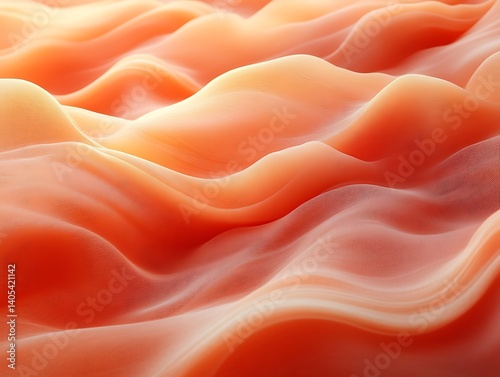 Abstract orange wavy fabric texture.