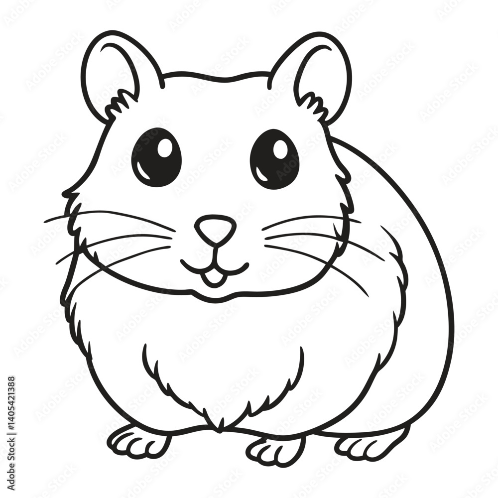Simple illustration of a cute hamster. Simple illustration of a cute hamster.