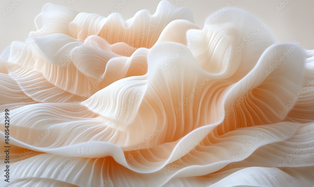 Abstract peach and white flowing organic form. Abstract peach and white flowing organic form.