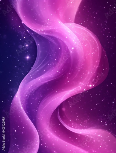 Abstract purple and pink glowing wave.