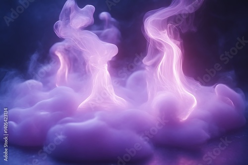 Abstract purple and pink smoke swirls on dark background.
