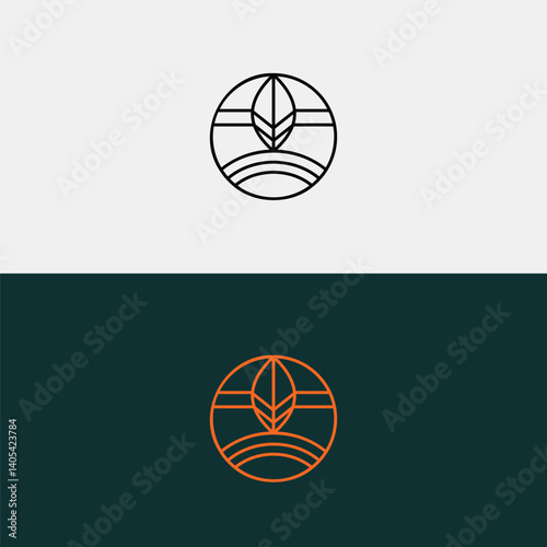 Leaf and circle combination logo design for spa, hotel, beauty, health, fashion, cosmetic, boutique, salon, yoga, therapy. Simple and modern vector design for your business brand or product.