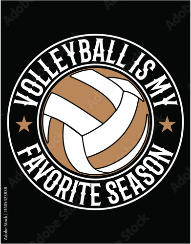 Volleyball Is My Favorite Season Cheer Fan - printable editable vector art file.
