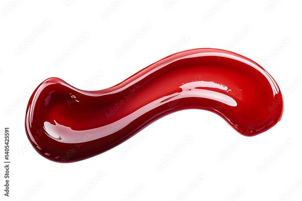 Obraz premium Abstract Illustration Of Red Glossy Shape With Transparent Background