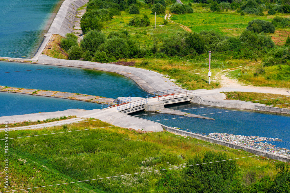 Perucica hydroelectric power plant along the Zeta river in the Bjelopavlići Valley near Niksic in a rural area of northern Montenegro