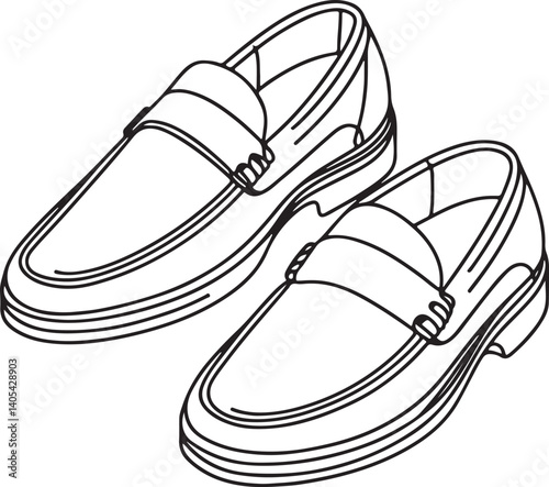 Minimalist Fashion Footwear Illustration of Loafers