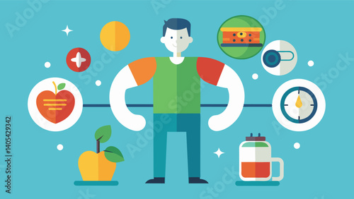 An emphasis on weight loss and getting shredded rather than overall health and wellness.. Vector illustration