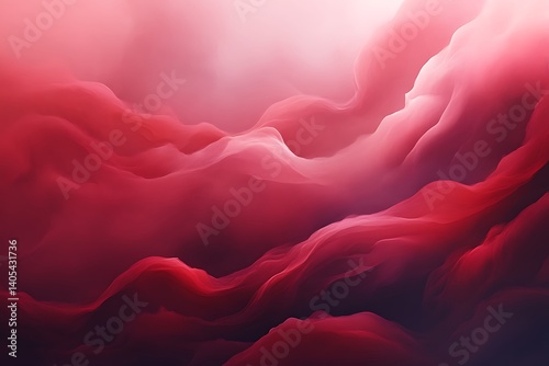 Abstract red fluid wave landscape.