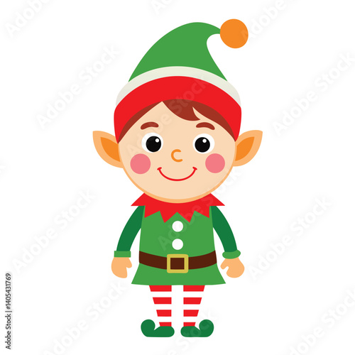 Christmas elves clipart on white background