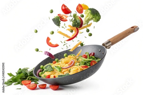 frying pan with vegetables