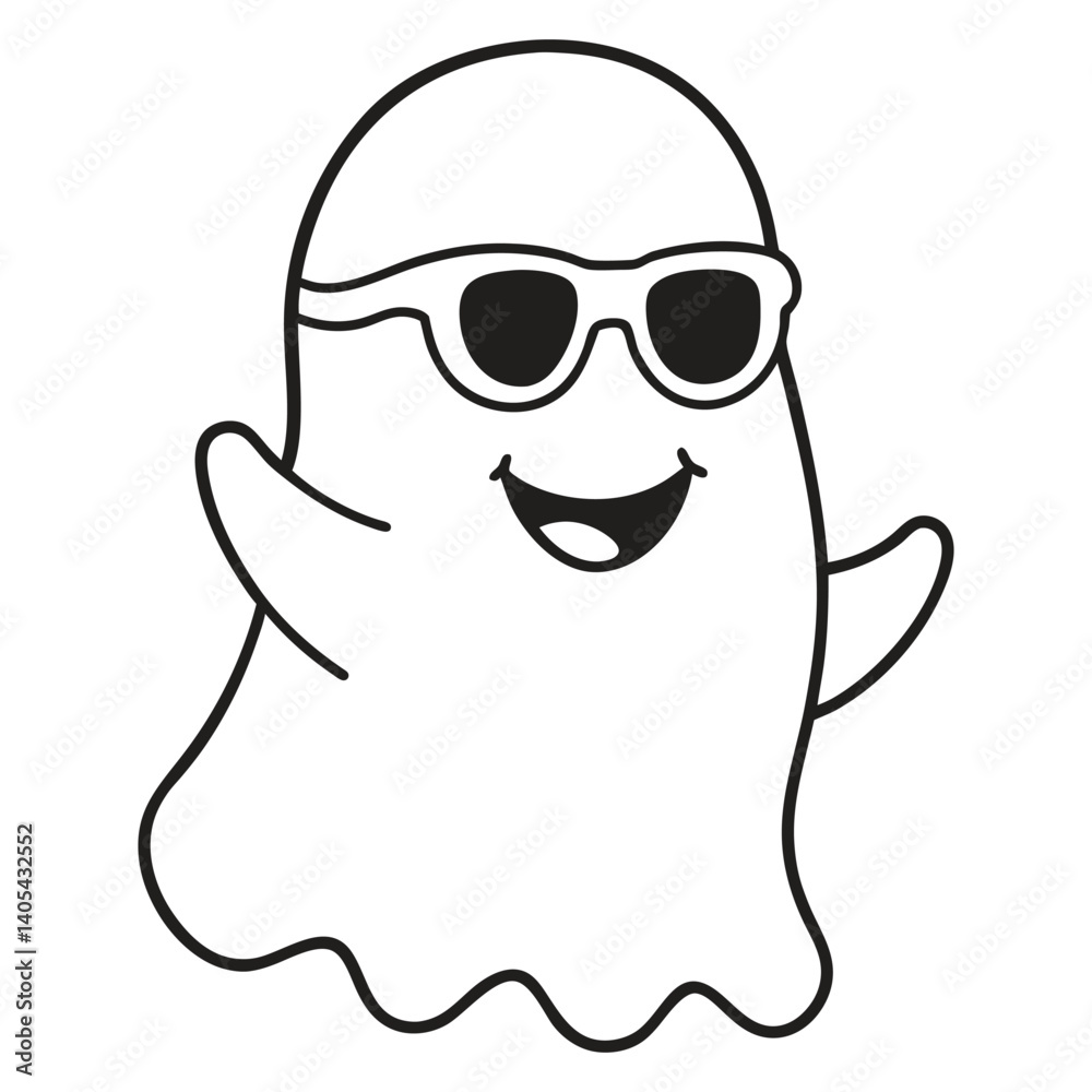 Cute Halloween Ghost Outline Cute Halloween Ghost Outline