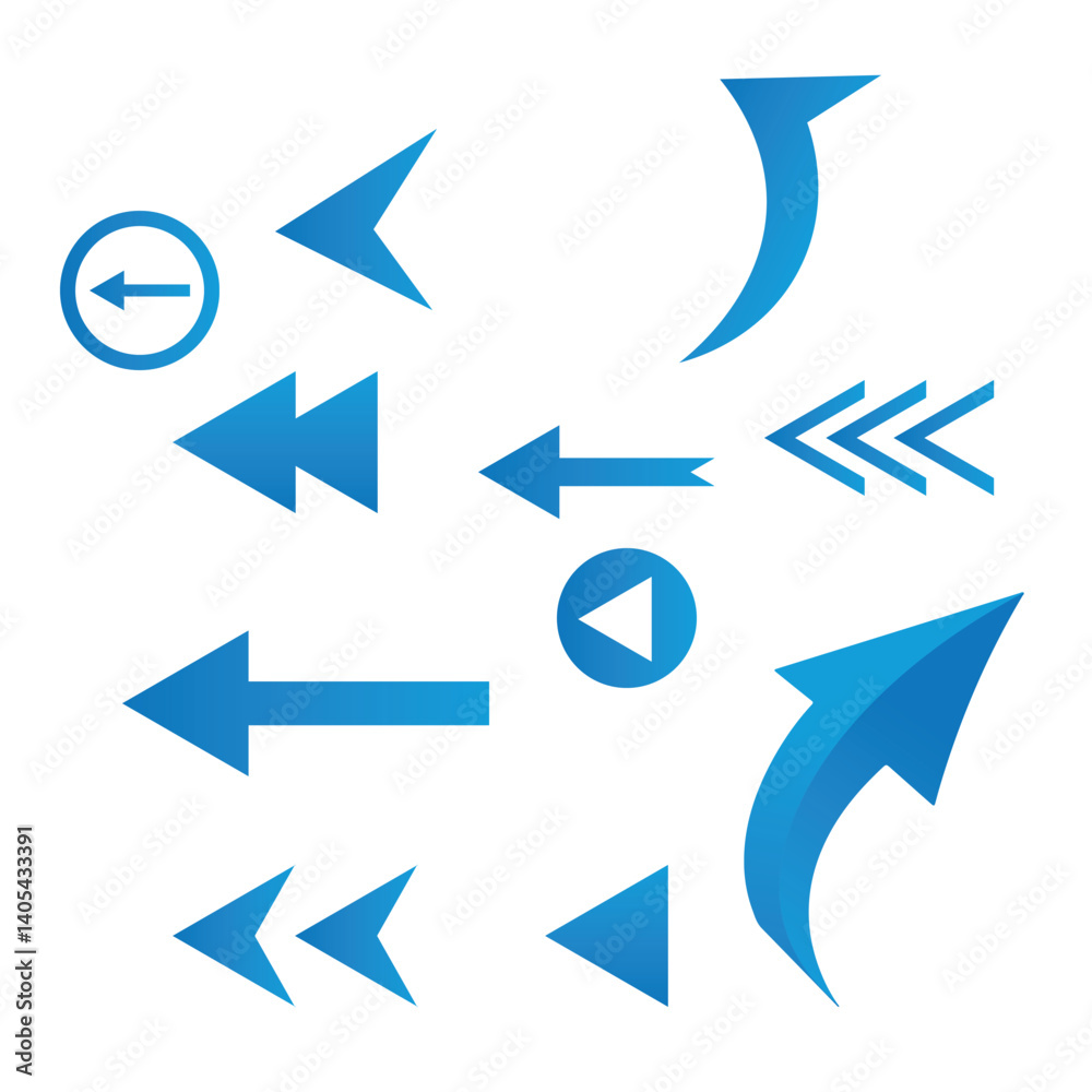 Blue Arrow set vector template Blue Arrow set vector template